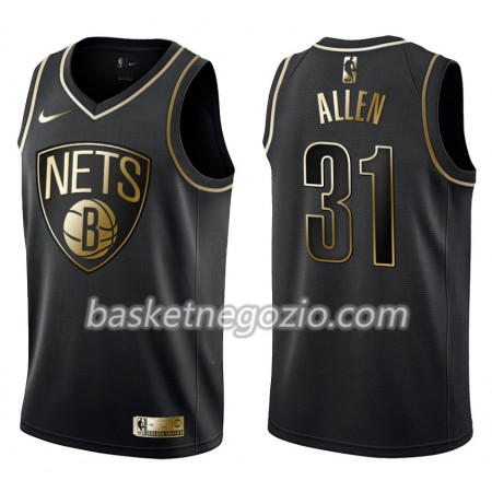 Canotte Uomo Brooklyn Nets Jarrett Allen 31 Nike Nero Golden Edition Swingman